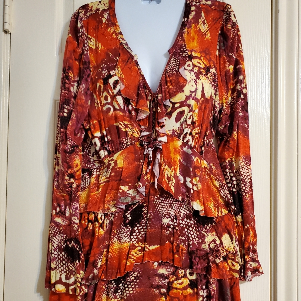 Sienna Rose Inc Red Graphic Tunic Top